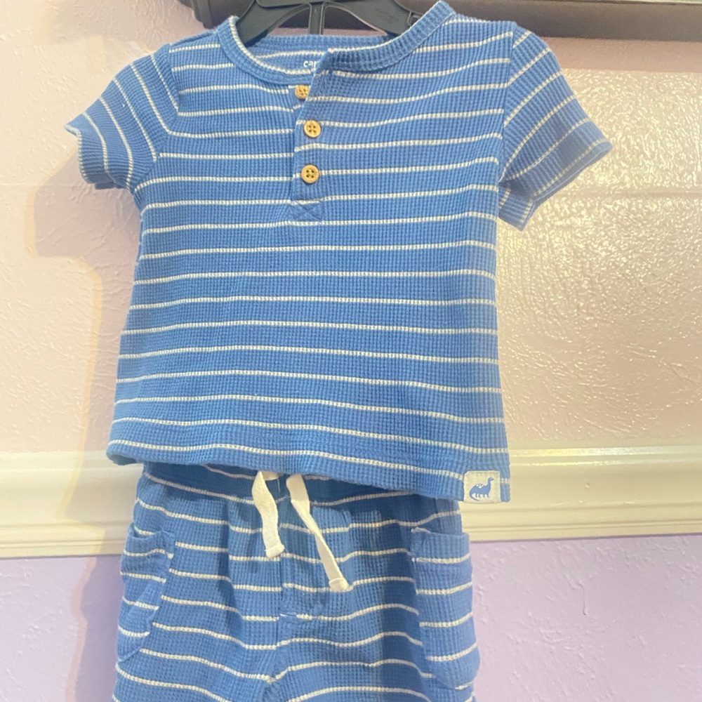 Carter's Blue and White Striped Kids Matching Set